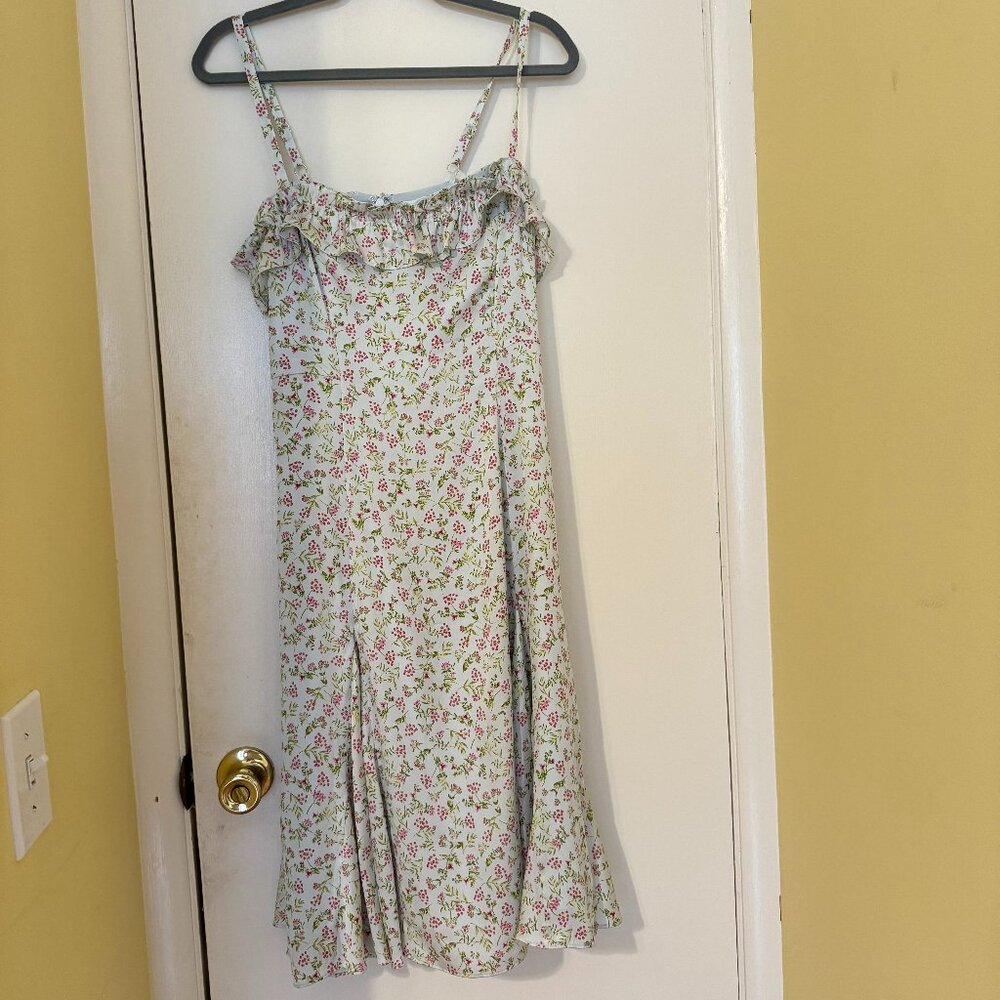 J Crew Ruffle Stretch Silk Dress in Wisp Floral
